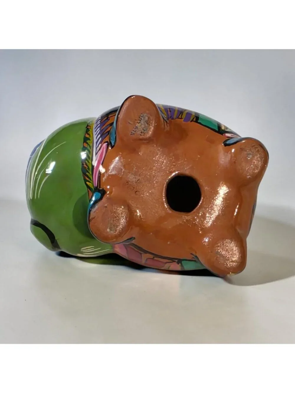 Vintage Mexican Campesino & Agave Harvest Folk Art Ceramic Pig Figurine 5